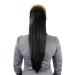 Hairpiece: Voluminous but smooth braid/ponytail innovative holder with mini butterfly clip Black WK06-1B 65 cm