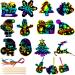 HLARTNET Christmas Scratch Paper - Scratch Art Christmas Crafts for Kids Magic Rainbow Scratch Paper Art Gift Tags Hanging Art Craft Supplies for Christmas Tree Ornaments
