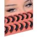 JIMIRE Fox Eye False Eyelashes Faux Mink Eyeliner Effect Cat Eye Lashes Natural Look Angled Winged Fake Eyelashes Pack 7 Pairs Q