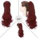 Ponytail Extension - Clip-In Braid Heat-Resistant Hair Parts 18 Maroon Mix Dark Red - Realistic Smooth & Wavy Hair - Buy Online on GoSupps.com