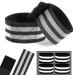 Tikplus reflector band elastic bicycle reflective ligaments Velcro fastener reflector tapes safety light band for outdoor jogging stroller cycling running hiking 6 black