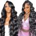 Doiwile 26 inch 13X4 Lace Front Wigs Human Hair Pre Plucked  HD Transparent Body Wave Lace Front Wigs Human Hair Wigs for Black Women Glueless Human Hair Lace Front Wigs with Baby Hair
