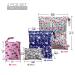 FLOCK THREE 4pcs Waterproof Wet Bag Bundle - Reusable for Baby Diapers, Stroller, Swimsuit, Travel - Small & Large Pouches - Ideal for Wet Clothes and Electronics - Windy Days Design - Buy Online on GoSupps.com
