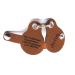 Copter farm Dog brand bag with push button engraving brown |Round - pear |Made of synthetic leather |engraved on both sides |Diameter approx. 30mm (pear)