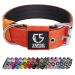 TSPRO Tactical Dog Collar 1.5 inch Wide Dog Collar Military Grade Strong Dog Collar Thick Dog Collar Heavy Duty Metal Buckle Dog Collar(Orange-L) Size L -(Adjustable 20-23"/52-60cm) Orange
