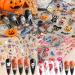 Halloween Nail Art Stickers Xcreando 5D Embossed Nail Decals Design with Skull Bones Ghost Witch Pumpkin Bat Lips Self-Adhesive Thick DIY 3D Nail Art Supplies for Halloween Days Party Cosplay Decorations 5 Sheets - Buy Online on GoSupps.com
