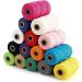 ZEAYEA 3mm x 480 Yards Macrame Cord Set - 15 Rolls Natural Cotton Rope for Crafts, Wall Hanging, Plant Hangers - 4-Strand Twisted Soft Twine String in 15 Colors - Buy Online on GoSupps.com