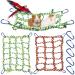 2 Pieces Bird Rope Net Hamster Rat Rope Net Small Animal Rope Net Pet Bird Climbing Ladder Rope Bridge Rat Ferret Activity Toy for Small Animal Habitat Decor and Play Red, Yellow