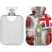 NAANLE Retro London Big Ben Heat Bottle - 1L Transparent Hot Water Bottle for Bed & Pain Relief - Hand & Feet Warmer - Heat & Cold Therapy - Buy Online on GoSupps.com