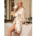 BESDEL Women's Satin Silk V-Neck Kimono Robe for Bridesmaids - Small, Beige - Buy Online on GoSupps.com