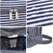 WANDF Water-Resistant Nylon Travel Toiletry Bag | Lightweight Dopp Kit for Men and Women - A-Blue Stripe - Buy Online on GoSupps.com
