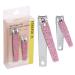 Forever 21 Nail Clippers Set - 2pc Pink Glitter Nail Clipper Value Pack Big & Small Precision Nail Clippers Pack Essential Manicure & Pedicure Tools
