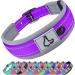 Joytale dog collar softly padded neoprene collars for small dogs nylon reflective wide collar dog purple s (1 Pack) purple