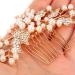 Beavorty Pearl Hair Comb Decorative Women Hair Comb Rhinestone Hair Comb Wedding Bridal Hair Comb Golden - Buy Online on GoSupps.com