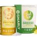 Gnarly Nutrition Performance Greens Lemon Mint (11.64 oz) and Gnarly Whey Grass-Fed Protein Supplement Vanilla (32.0oz)
