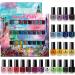 Beauty4Britain Nail Polish Varnish Set 48 Modern Colours + 2 Nail Art Sticker Sets + 2 Display Boxes - Buy Online on GoSupps.com