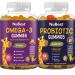 Omega 3 Gummies & Probiotic Gummies Bundle - Brain Growth Eye Health Digestive Support in Kid-Friendly Gummies