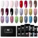 NEPTUNE Dip Powder Nail Kit,24 Colors Nail Powder Set ,No Top/Base Coat Activator, for Home Salon French Nail Manicure,Quick Drying ,Easy to Apply, Long Lasting Flash T06