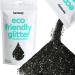 Hemway eco Friendly Biodegable Glitter 100g / 3.5 ounces Bio Cosmetic Safe Sparkle vegan for the face eyeshadow body hair nail and festival makeup - 1/40 "0.025" 0.6mm - black