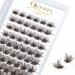QUEWEL Colored Cluster Lashes Wide Stem Red Individual Lashes C/D Curl Mix8-16mm DIY Eyelash Extension False Eyelashes Natural&Mega Styles Soft for Personal Makeup Use at Home (Mega-BrownC-Mix8-16) 72 Count (Pack of 1) B...