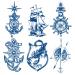 Oottati 6 Sheets Semi Permanent Fake Waterproof Arm Temporary Tattoo Stickers Long Lasts 100% Plant-Based Ink Infinity Realistic  Ship Boat Anchor Rope Compass Scorpion Lighthouse Sailor Sea Arrow Natural Fading GZ-Ancho...