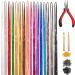 Movstriker Hair Tinsel Kit 16 Colors 3200 Strands 47 Inch Glitter Tinsel Hair Extensions Sparkling Hair Glitter with Tools Sparkling Shiny Hair Glitter for Women Girls Kids