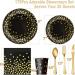 175PCS Black and Gold Party Supplies - Disposable Dinnerware Set for 25 Guests - Gold Plastic Cutlery and Black Paper Plates, Napkins, Cups - Ideal for Graduation, Birthday, Wedding - Buy Online on GoSupps.com