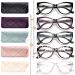 Gaoye 5 Pack Fashion Cat Eye Reading Glasses for Women Computer Blue Light Readers Anti Glare With Eyeglasses Chain (A 5 PACK MIX 1.25 multiplier_x) A 5 Pack Mix 1.25 x