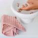 Set of 4 Powder Pink 100% Cotton Waffle Washcloths - 13x13 inches - Luxurious & Absorbent - Buy Online on GoSupps.com