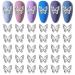 WOKOTO 30 Pcs 3D Butterfly Nail Charms for Acrylic Nails Silver 3D Butterfly for Nails Hollow Butterfly with Rhinestones Studed Nail Decorations for Nail Art Gems Butterfly Charms for Nails Designs KIT1