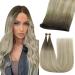 Youngsee Genius Weft Real Hair Tress Ombre 40cm Real Hair Dark Brown Balayage Light Brown Ombre Blond Weft Extensions Real Hair Hair Tresses Real hair for the take-away virgin hair 25g #4/7/80 45 cm 2-genius- #4/7/80