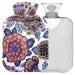 Naanle traditional dahlias flowers heat bottle with reference transparent hot water bottle Handfoots Heating bags for pain relief heat and cold therapy 2L