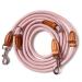 Leitengr n dog leash big dogs |Guide 3M adjustable with 2 carabiners |3 meters long x 1.1 cm |Only 300 g |Devon model |Rosa Palish rose 3 m x 1.1 cm