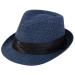 Simplicity Fedora for Men Women Unisex Men's Women's Classic Manhattan Structured Gangster Trilby Fedora Hat Navy Large-X-Large