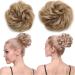 Sego hair part dutt hair tie thick hair extensions voluminous updos hair knot hair extension light brown mixture ashblond #12t24