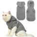 PUPTECK Winter Dog Cat Sweater Coat - Soft Cold Weather Clothes Knitwear for Kitties & Small Dogs Indoor Outdoor Walking Warm, Knitted Classic for Doggies Kitties Girls Boys Grey M: Chest Girth 13.8, Back Length 14