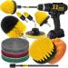 Holikme 11 Piece Drill Brush Attachment Set Scouring Pads Power Scrubber Brush Scrub Pads for Bathroom Surfaces Floor Tub Shower Grout Tile Corners Cleaning Brush