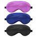 WLLHYF 3 Pack Silk Eye Mask for Sleeping Soft&Smooth Sleeping Mask Blocking Out Light Adjustable Silk Sleep Eye Mask for Women