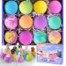 Bath Bombs for Kids with Toys Inside for Girls Boys, 12 Pack Organic Bath Bombs Gift Set with Surprise Puppy Inside, Kids Safe Handmade Fizzy Balls, Easter Eggs Birthday Christmas Gift Dog Lovers Normal size puppies