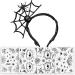 Pandecor 4 Pieces Spider Temporary Tattoos and 1 Piece Spider Web Headband Set for Halloween Costume