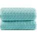 BAGNO MILANO Turkish Bath Towels, Soft Plush Jacquard Luxury Bath Towels, Quick Dry Towel Set (2 Piece) Aqua Green 2 pcs Bath Towel Set