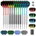 CareGames Steel Darts Set 12 Packs with 4 Colors Plastic Shafts Extra Flights Sharpener and Flight Protectors