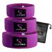 3 Sets Resistance Bands | Glutes Hips and Legs Exercise Band | Ideal for Home Gym Fitness Yoga Pilates & Workout | Women and Men Non-Slip Booty Band | Physio Resistant Loop Purple