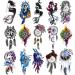 PADOUN15- Sheets Indian Dream Catcher Feather Mermaid Half Arm Sleeve Waterproof Temporary Tattoos Girl Women Party Gift Perfect For A Quinceanera Masquerade Dream Catcher (15 Sheets)