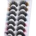 Colored Eyelashes Wispy Mink Lashes Natural Fluffy Cat Eye Lashes Strip 5D False Eyelashes 10 Pairs 5 Colors Eyelash Extension Pack by HeyAlice A-5 Colors