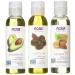 Now Foods Variety Moisturizing Oils Sampler: Sweet Almond  Avocado  and Jojoba Oils - 4oz. Bottles each