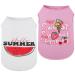 Dog shirt for large dogs-sweet puppy t-shirt sleeveless summer funny fruit pressure light and breathable pet shirts 2 pieces of large pink+watermelon white