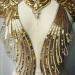 Gauze Sequins Phoenix Tail Feather Patch Applique Set for DIY Wedding Gown & Bridal Dress - 5pcs (Black) Ivory Gold - Buy Online on GoSupps.com