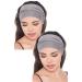 2 pcs Deresina Bamboo Cotton Extra Large Headband for Hair Loss Alopecia Gray