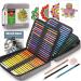 KALOUR 132 Colored Pencils Set,with Adult Coloring Book and Sketch Book,Artists Colorless Blender,Zipper Travel Case,Soft Core,Ideal for Drawing Sketching Shading,Art Supplies for Beginners Kids